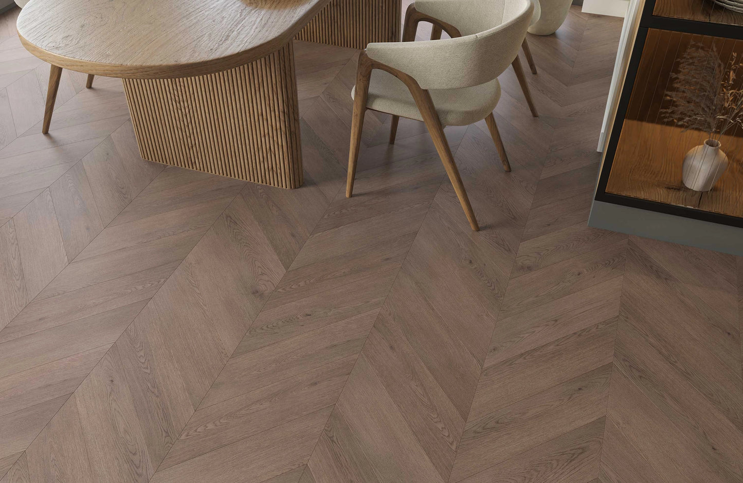 Luma Clayridge Oak 3mm Chevron Glue-Down LVT