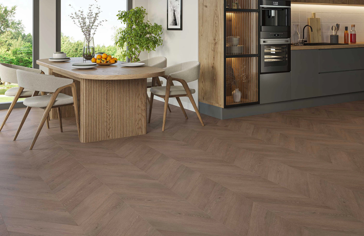 Luma Clayridge Oak 3mm Chevron Glue-Down LVT