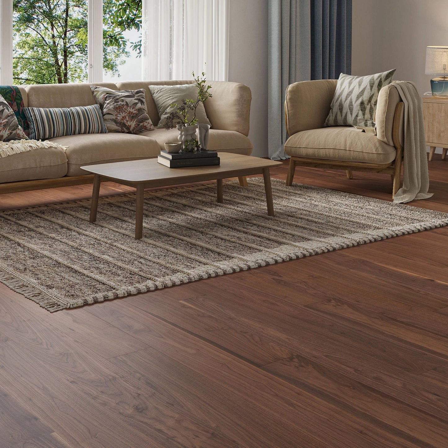 Woodland Cresswell Long Board Engineered Walnut Wood Flooring