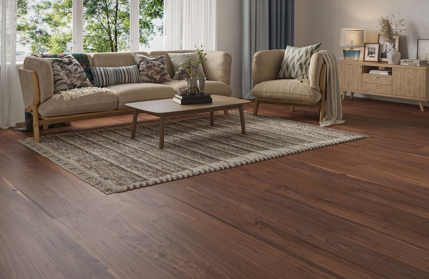 Woodland Cresswell Long Board Engineered Walnut Wood Flooring