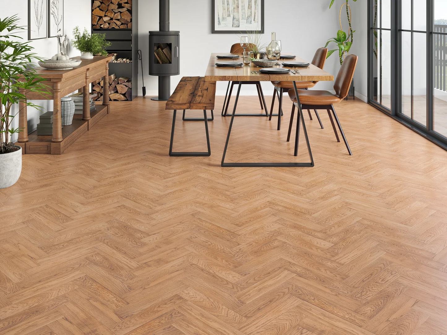 PrimeLine Denby Oak 20mm Herringbone Engineered Wood Flooring