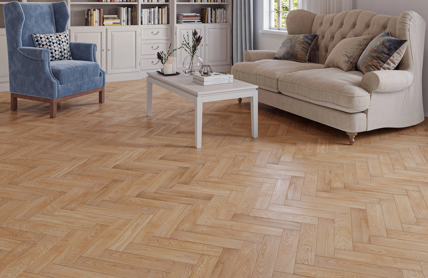 PrimeLine Denby Oak 20mm Herringbone Engineered Wood Flooring