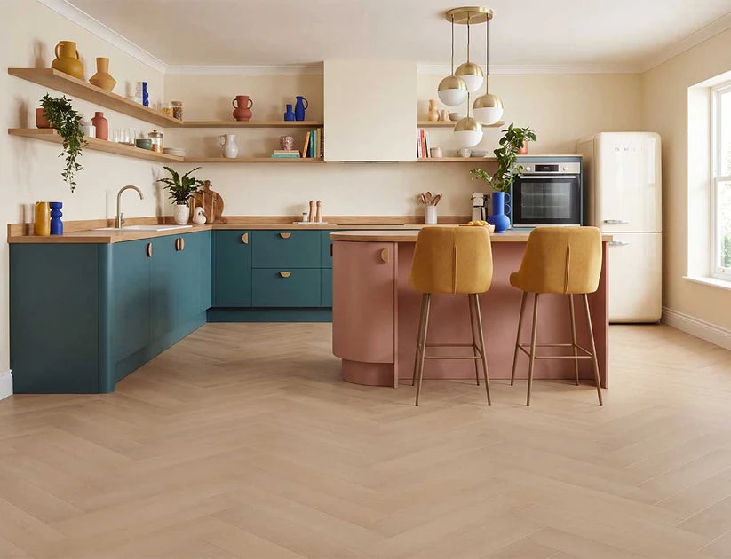Luma Desert Ash Oak 3mm Herringbone Waterproof Glue Down LVT