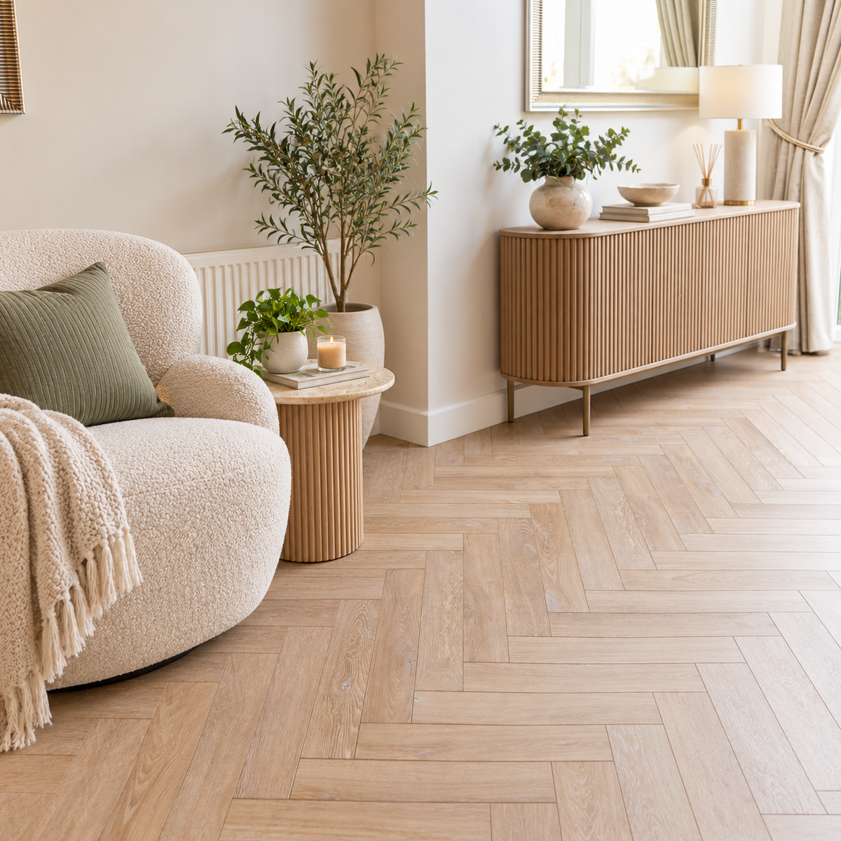 Desert Oak 8mm Herringbone Laminate