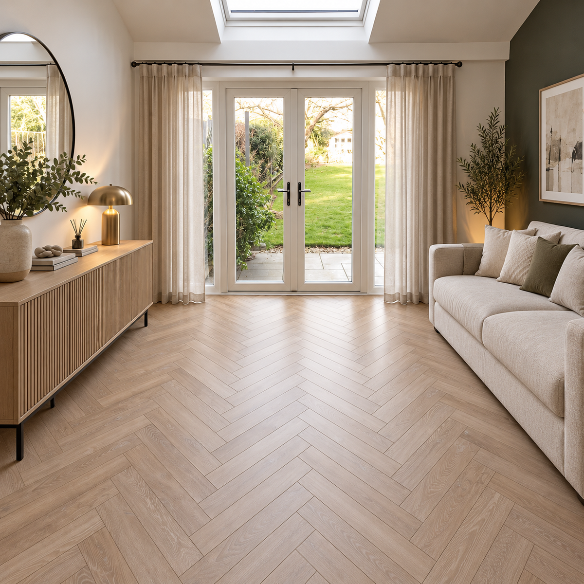 Desert Oak 8mm Herringbone Laminate