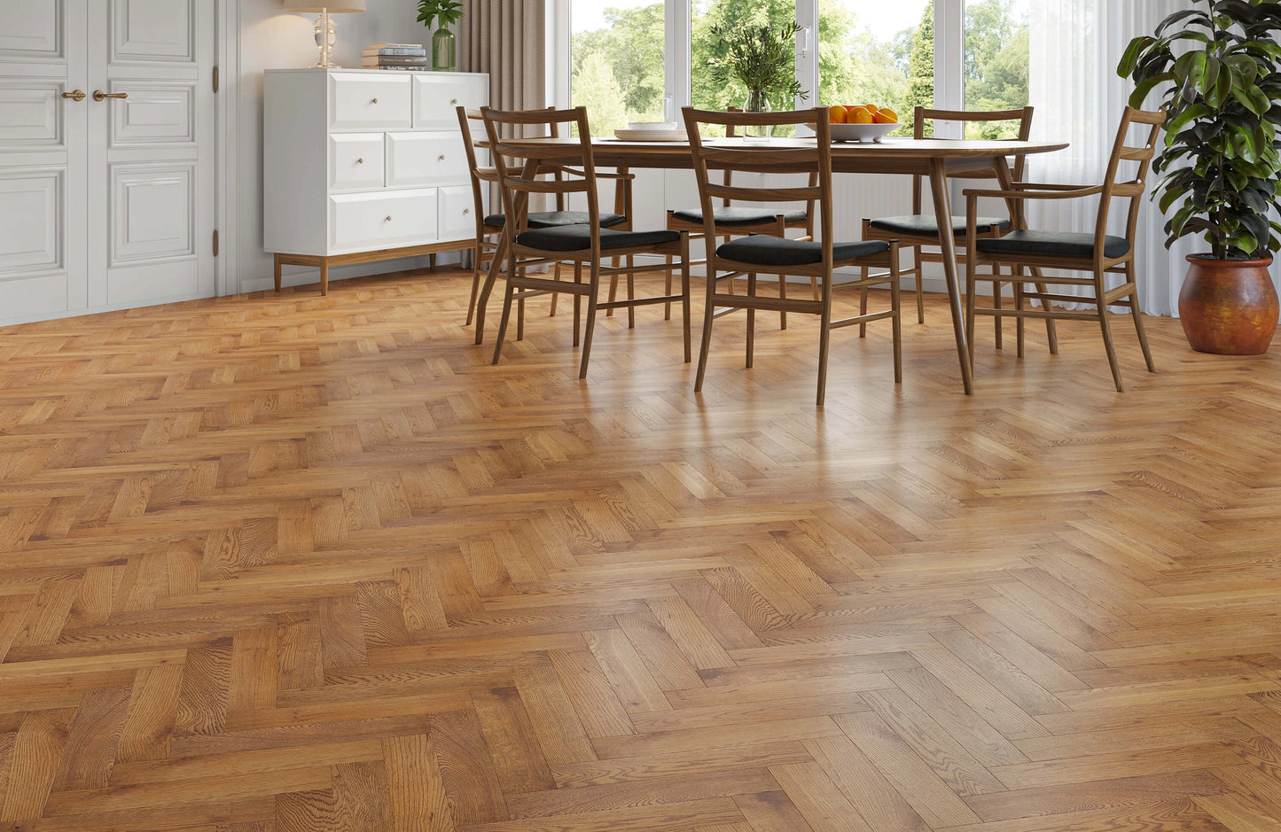 FineLine Timber Solid Oak Herringbone Flooring