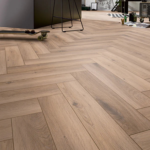 Forenzo 8mm Slatewood Oak Herringbone Laminate Flooring