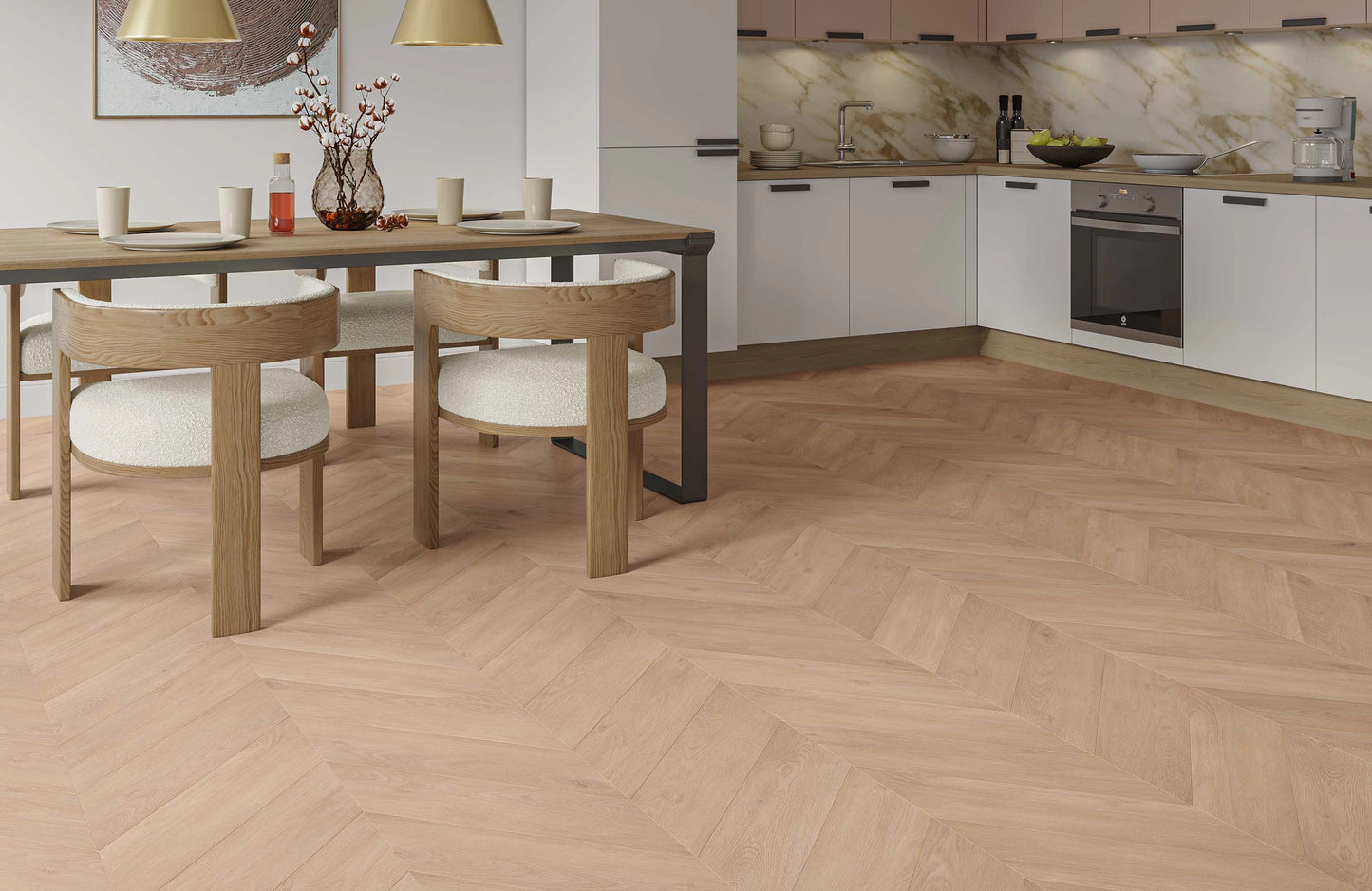Luma Golden Drift Oak 3mm Chevron Glue-Down LVT
