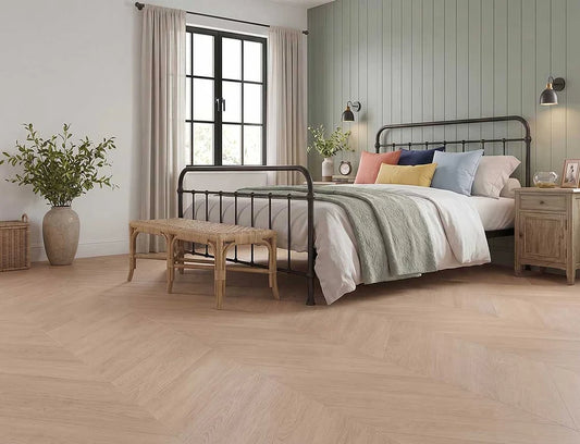 Luma Golden Drift Natural Oak 3mm Chevron Glue Down LVT