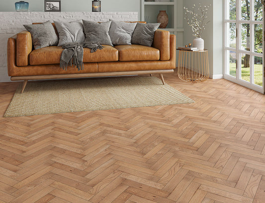 PrimeLine Gresham Oak 20mm Herringbone Engineered Wood Flooring