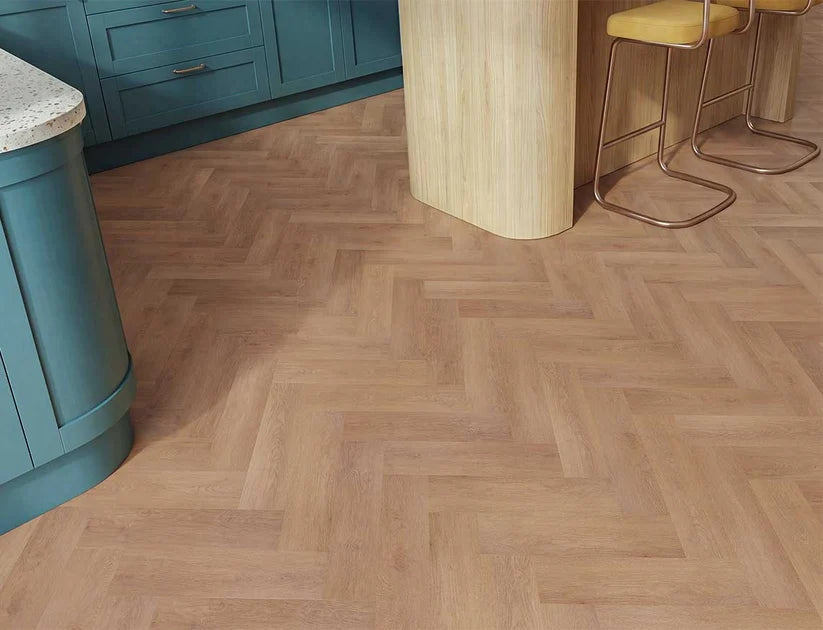 Luma Harvest Oak 3mm Herringbone Waterproof Glue Down LVT