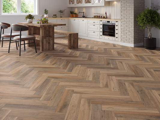 Heritage Milford Oak Herringbone LVT Waterproof Flooring