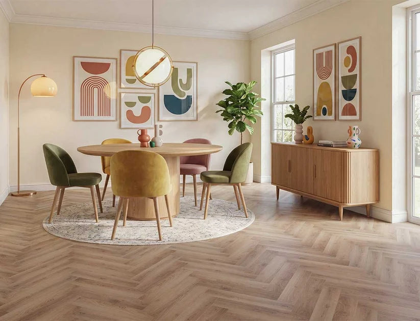 Luma Honeyfield Oak 3mm Herringbone Waterproof Glue Down LVT