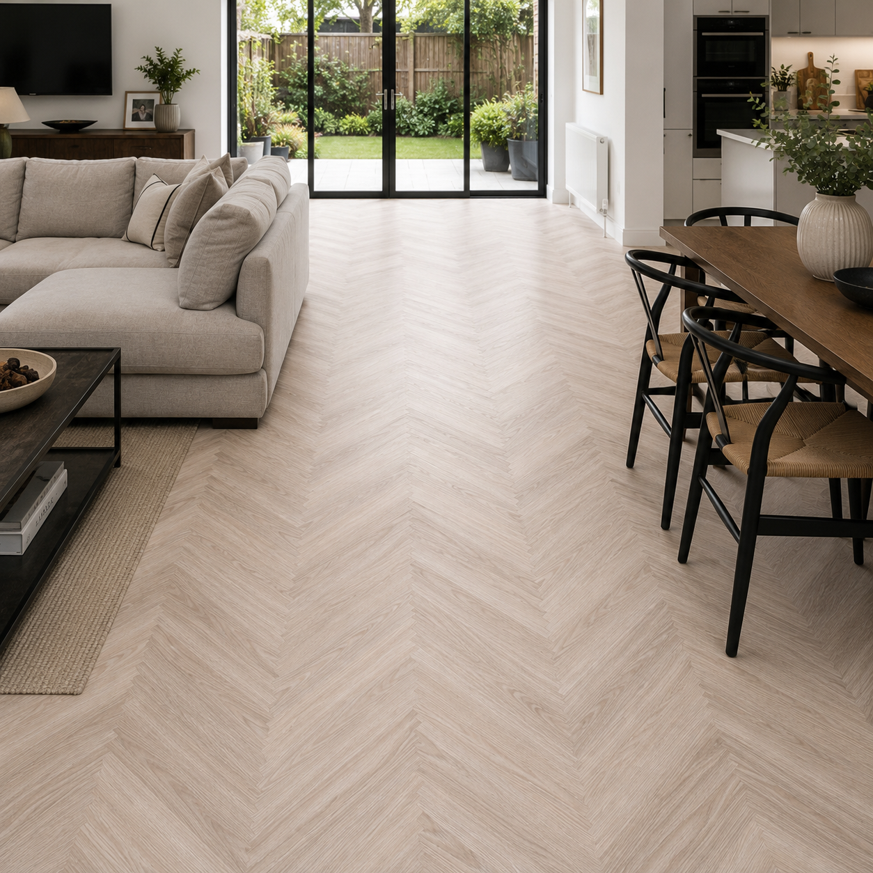 AGT 8mm Elvora Oak Chevron Laminate Flooring