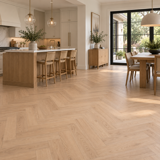 Oak Hartington Kingsley 8mm Herringbone Laminate Flooring