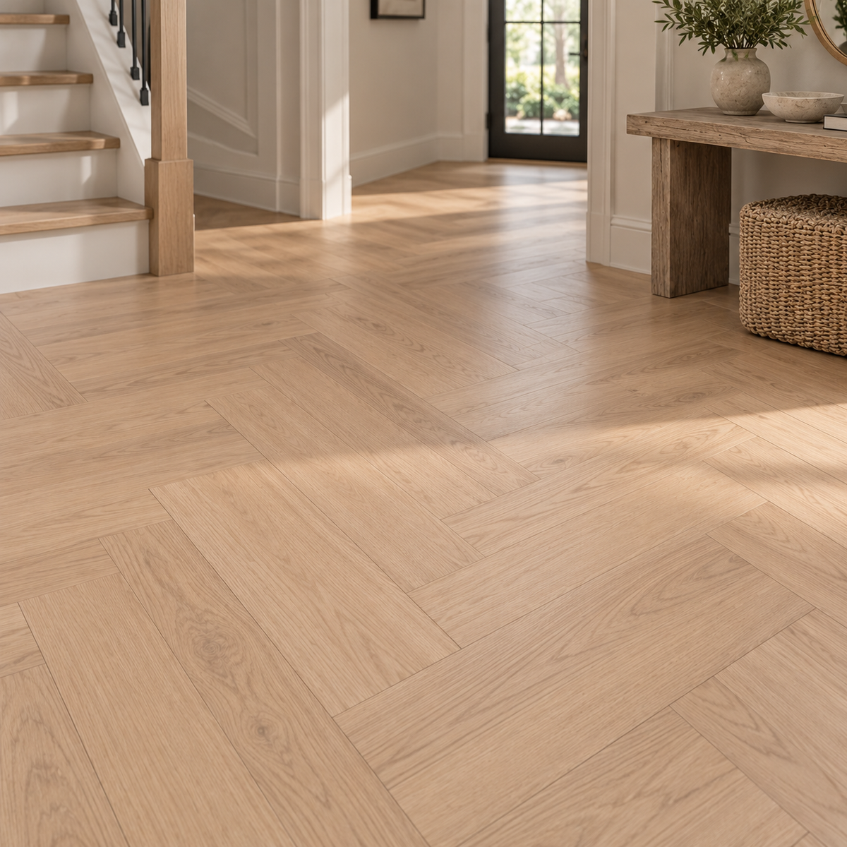 Oak Hartington Kingsley 8mm Herringbone Laminate Flooring