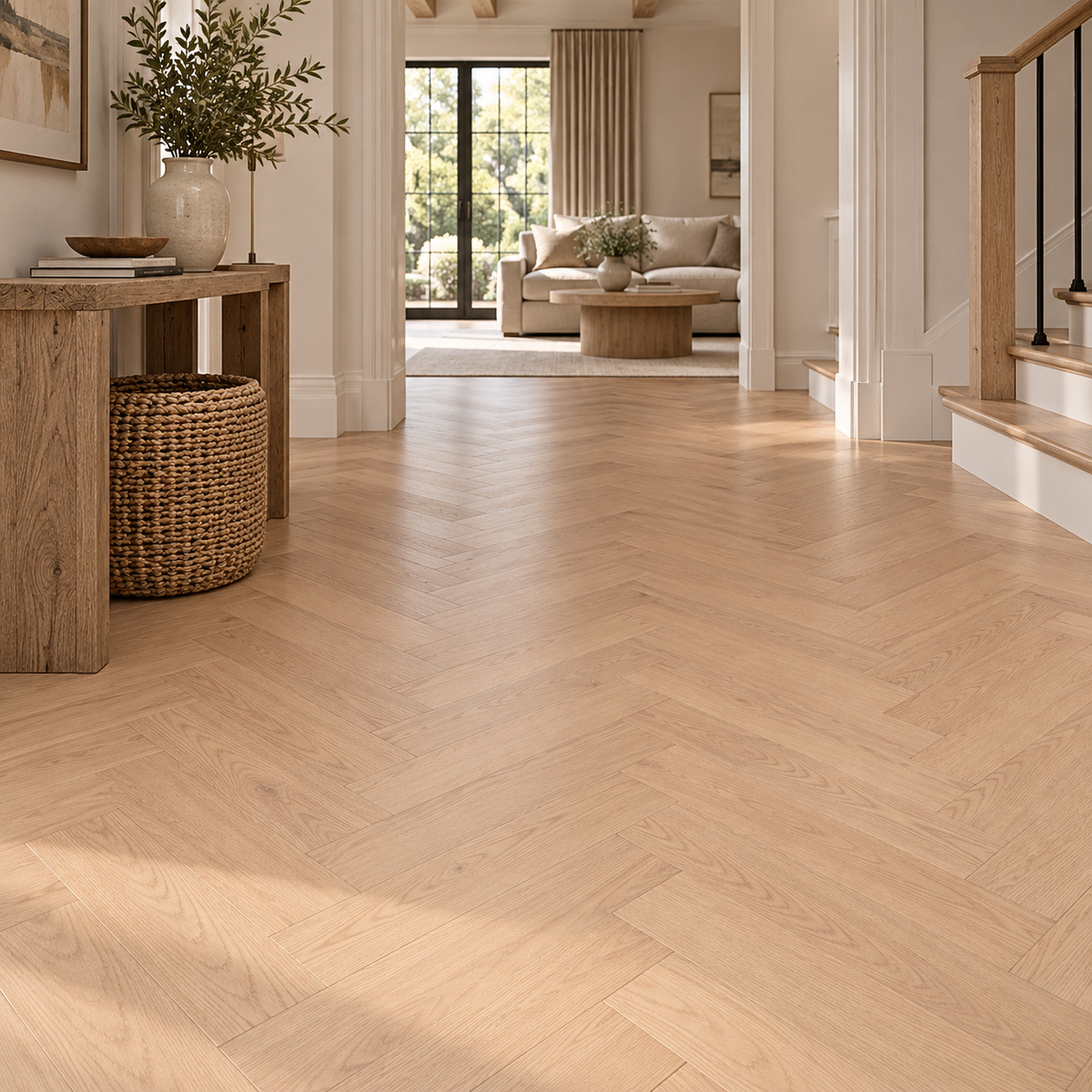 Oak Hartington Kingsley 8mm Herringbone Laminate Flooring
