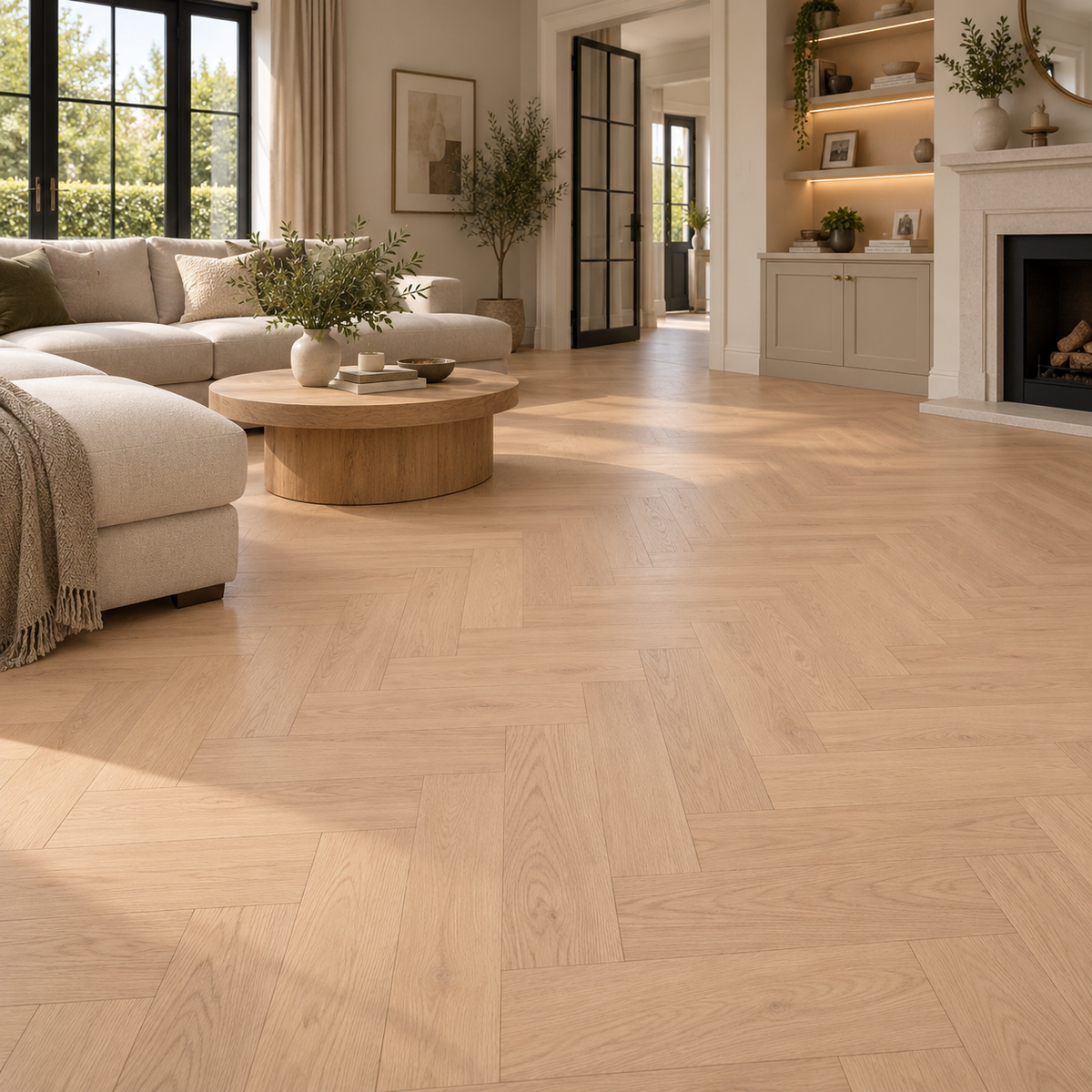 Oak Hartington Kingsley 8mm Herringbone Laminate Flooring