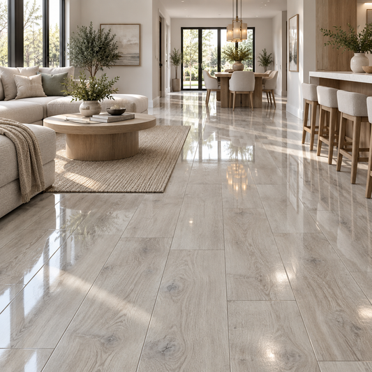 High Gloss Silver Laminate Flooring