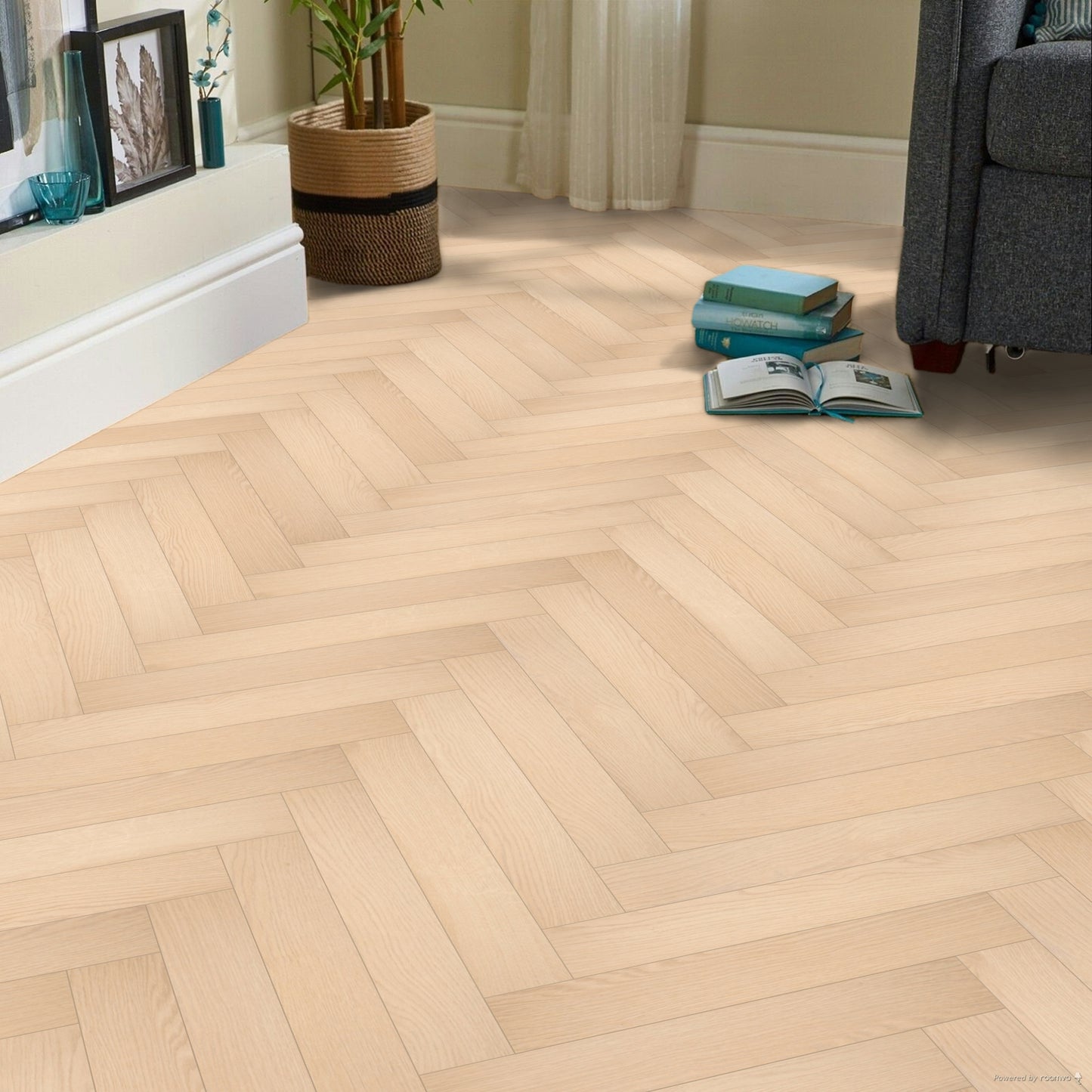 Kingsley 8mm Eversham Oak Herringbone Laminate Flooring