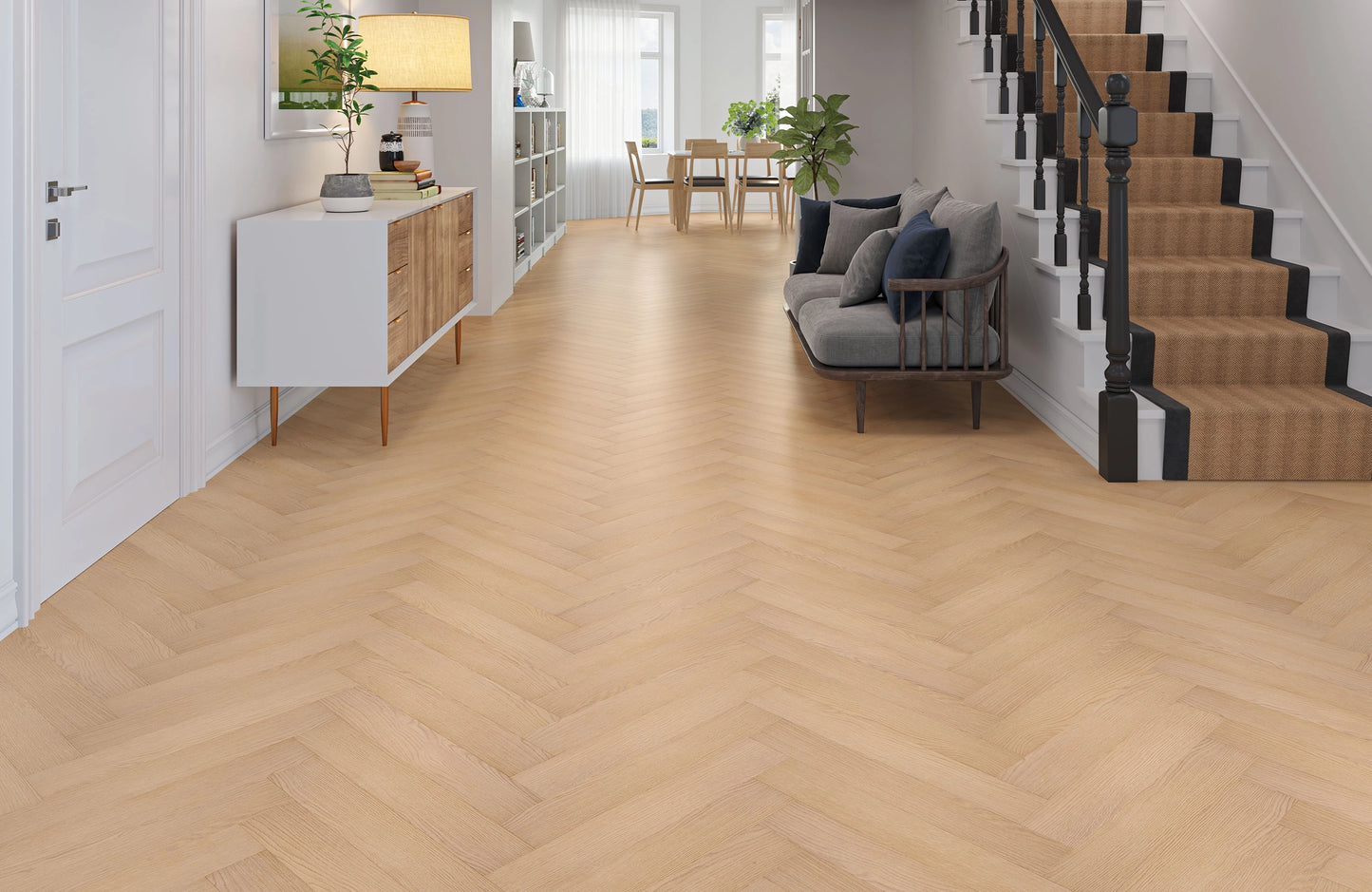 Kingsley 8mm Hartington Oak Herringbone Laminate Flooring