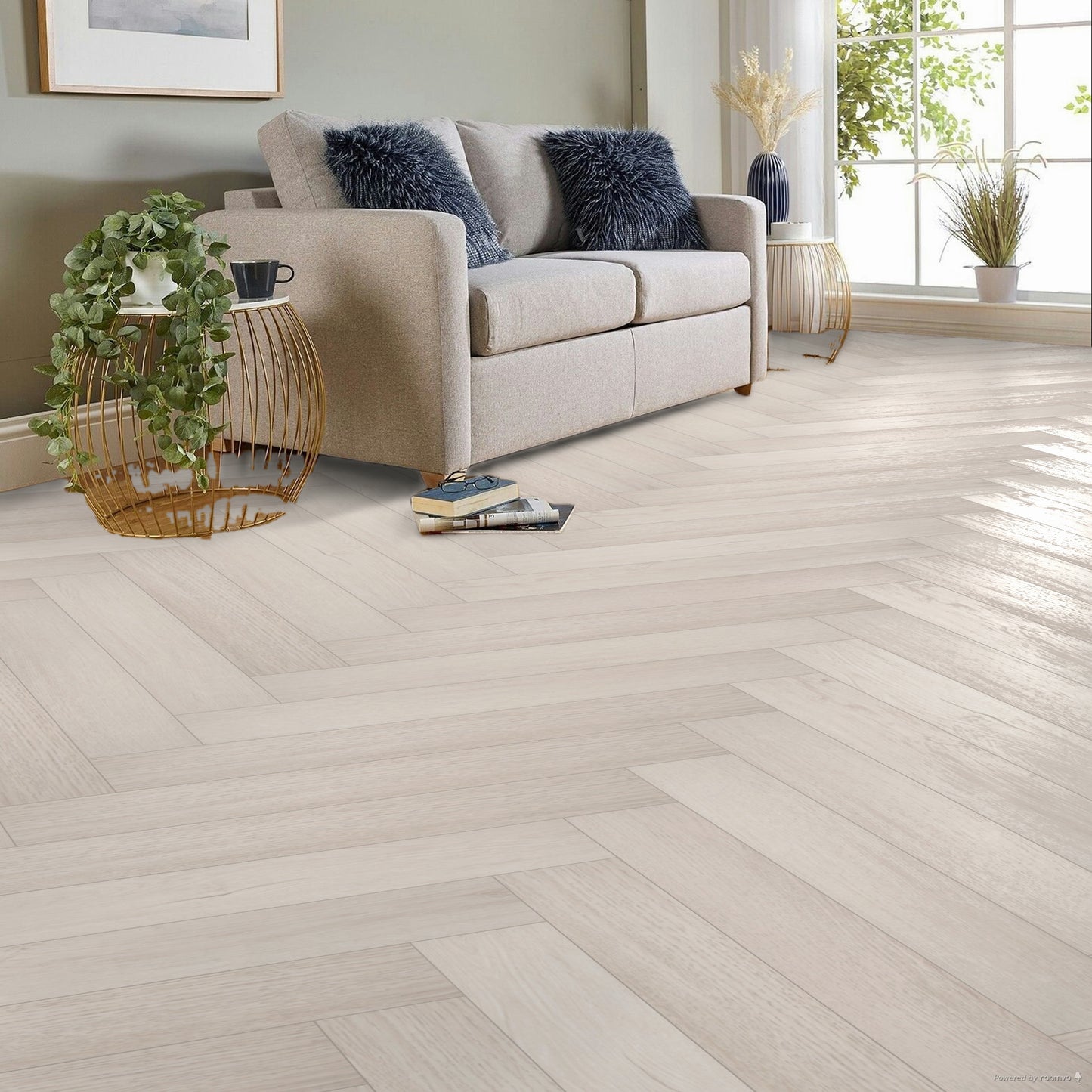 Kingsley 12mm Ashford Oak Herringbone Laminate Flooring