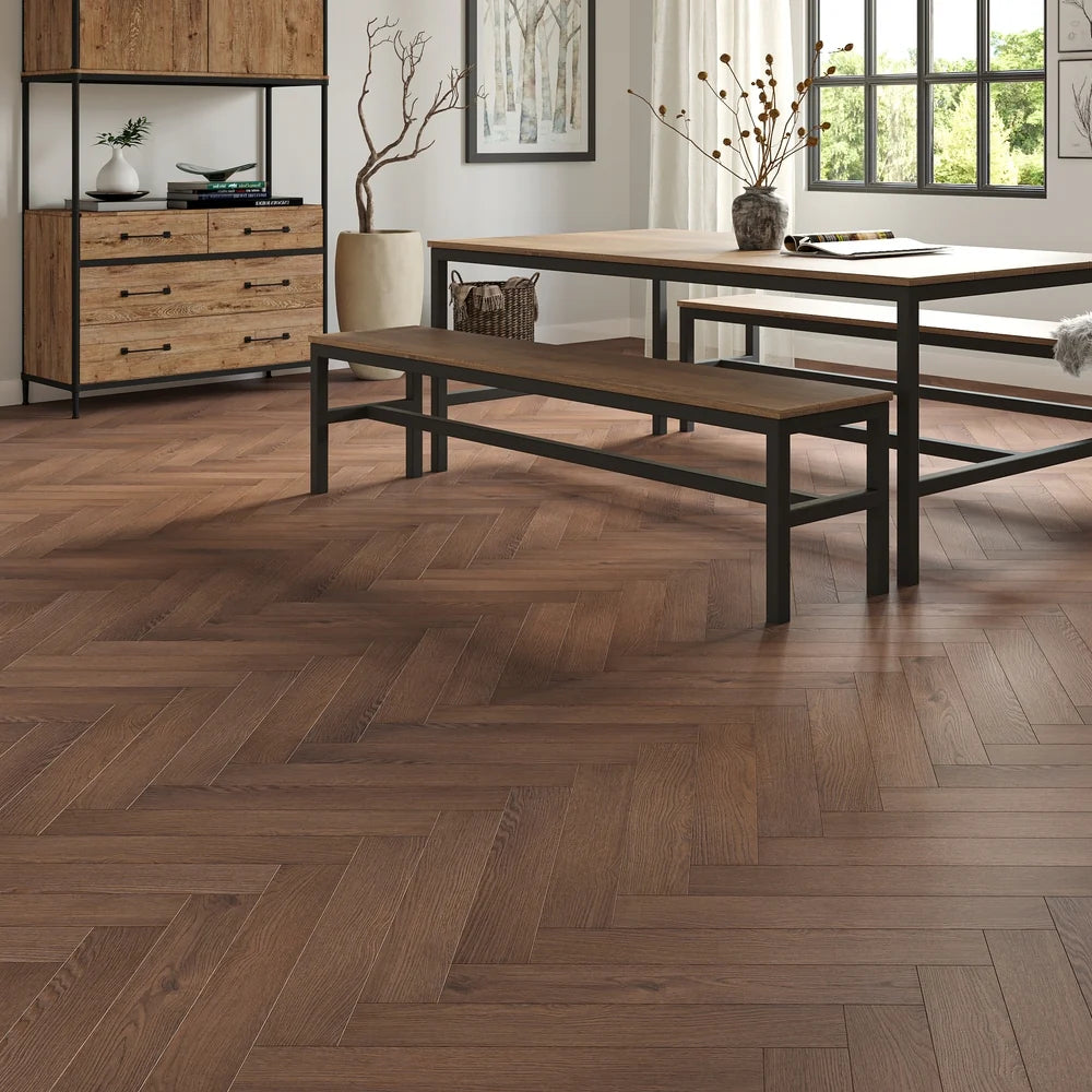 Kingsley 8mm Westbury Oak Herringbone Laminate Flooring