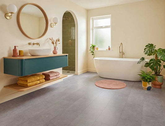 Waterproof LuxeTile Froststone Oak 2.5mm Glue Down LVT
