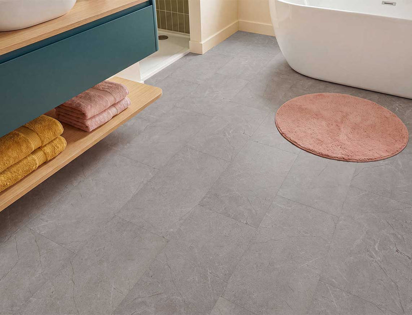 Waterproof LuxeTile Froststone Oak 2.5mm Glue Down LVT