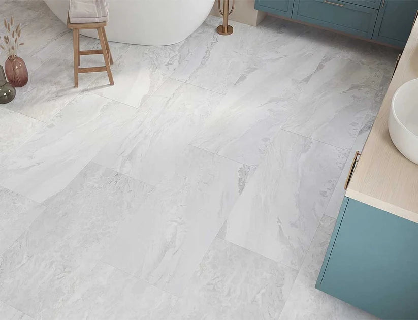 Waterproof LuxeTile SnowRock Oak 2.5mm Glue Down LVT