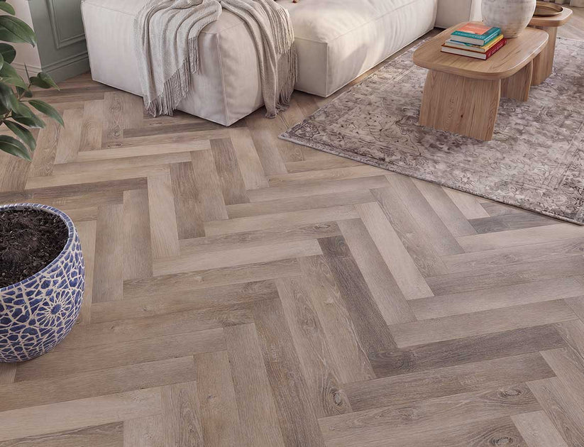 Alba Midnight Oak Herringbone 2.5mm Glue Down LVT