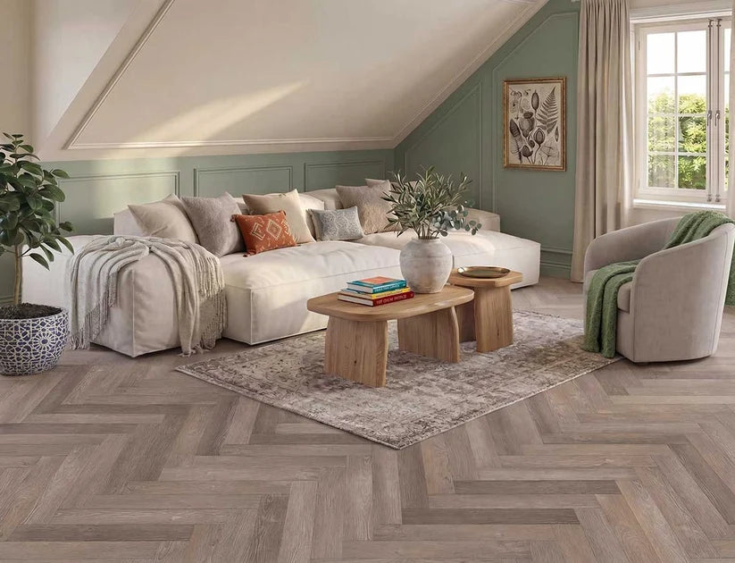 Alba Midnight Oak Herringbone 2.5mm Glue Down LVT