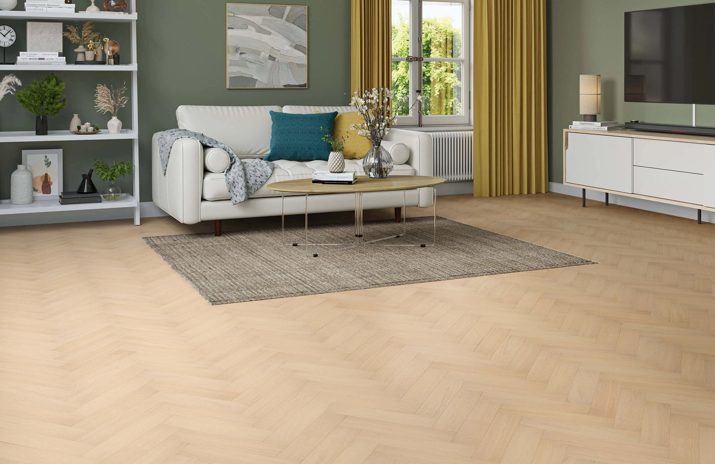 PrimeLine Norwyn Oak 20mm Herringbone Engineered Wood Flooring