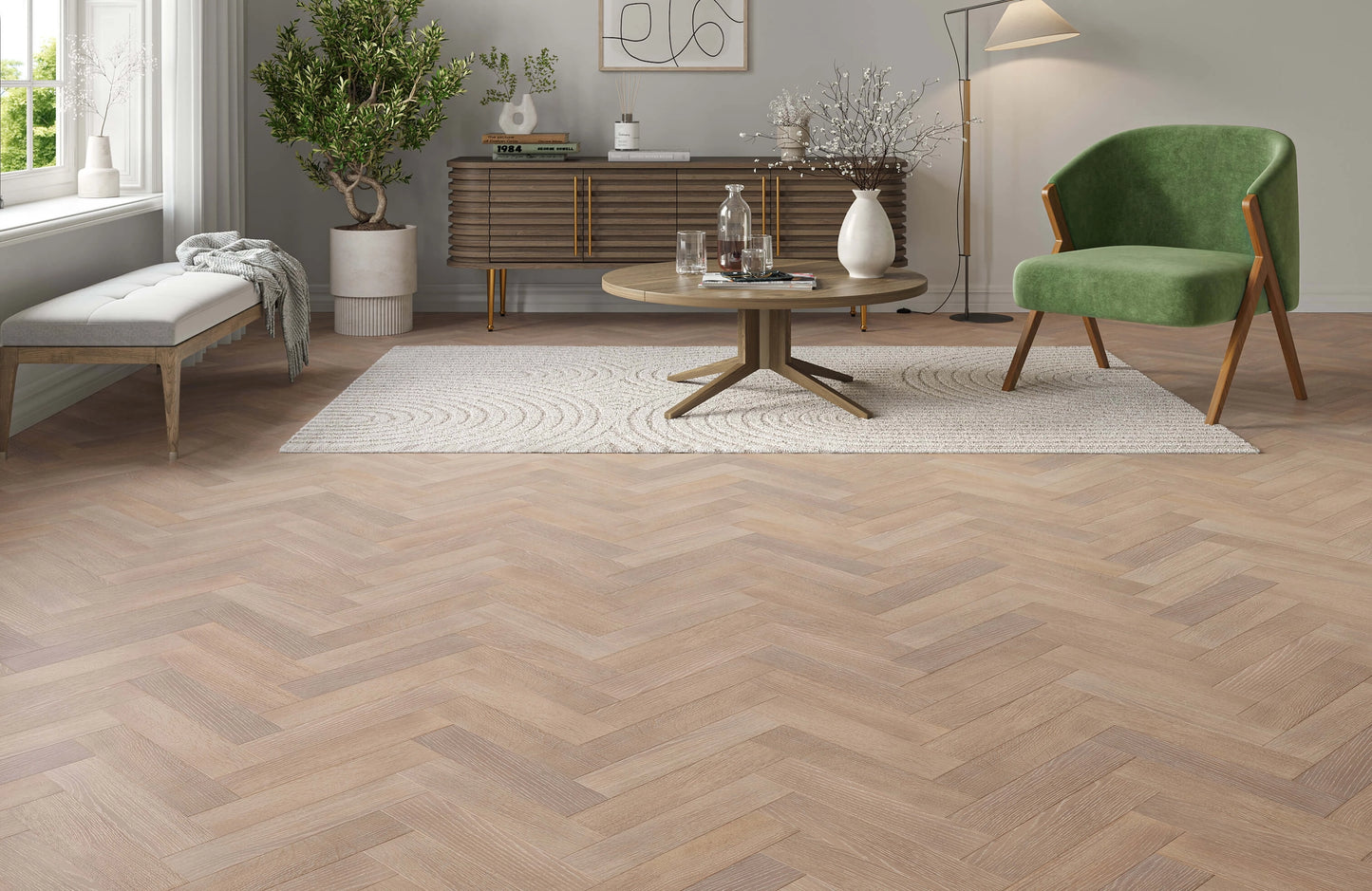 PrimeLine Sander Oak 20mm Herringbone Engineered Wood Flooring
