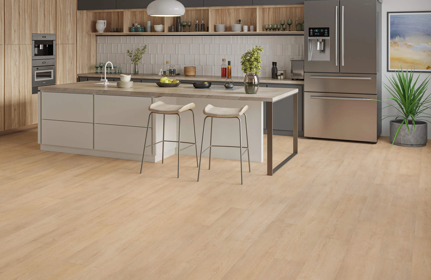 Waterproof Alba Sunrise Oak 2mm Glue Down LVT