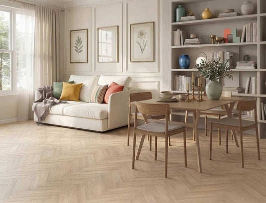 Alba Sunrise Oak Herringbone 2.5mm Glue Down LVT