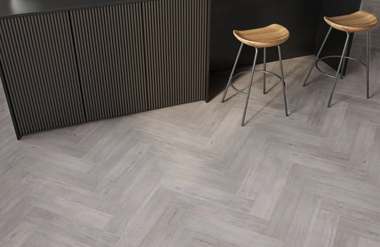 Waterproof Titan Oak Herringbone LVT Rigid Core SPC Click Luxury Vinyl Tile Flooring