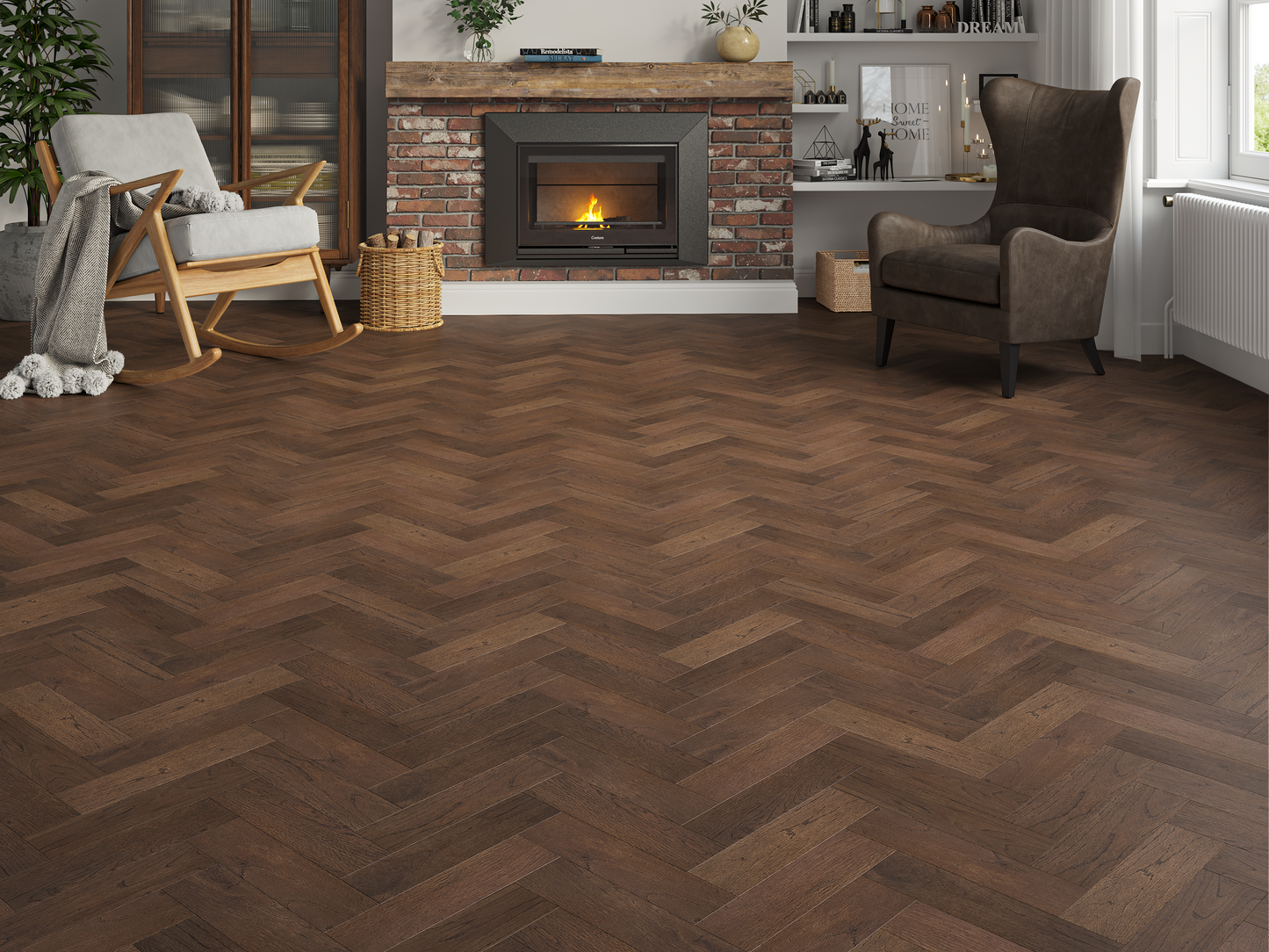 Verona Chesterfield Herringbone Oak Engineered Wood Flooring