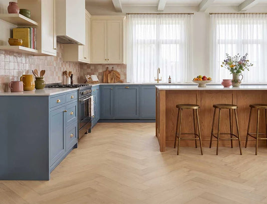 Luma Walnut Oak 3mm Herringbone Waterproof Glue Down LVT