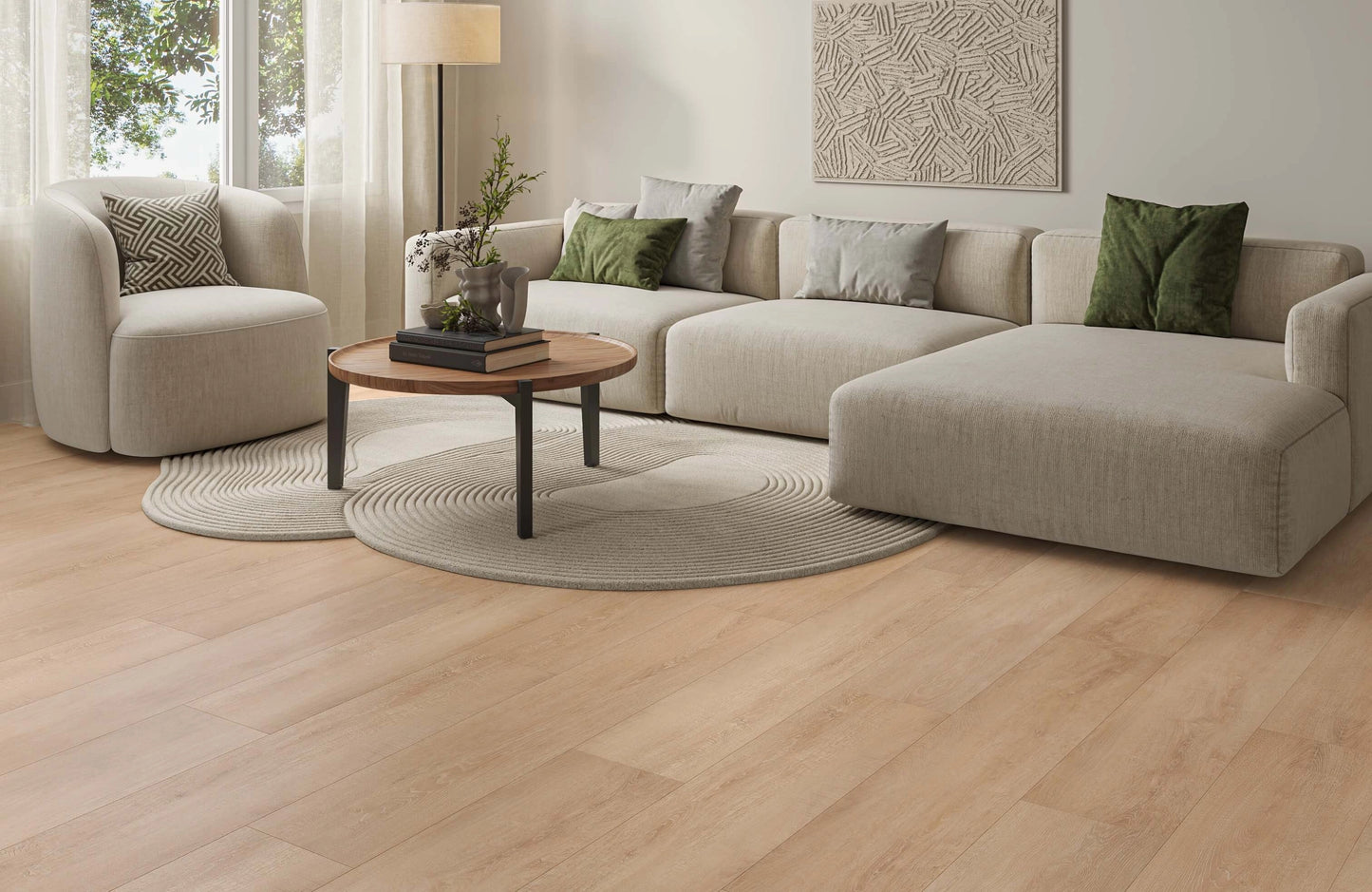 Waterproof Alba Mistwood Oak 2mm Glue Down LVT