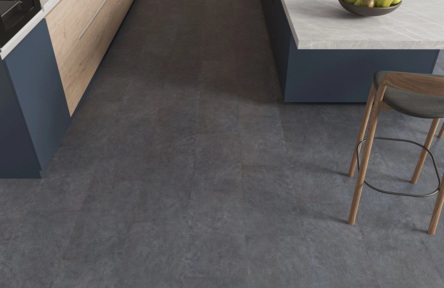 Waterproof LuxeTile CharMist Oak 2mm Glue Down LVT