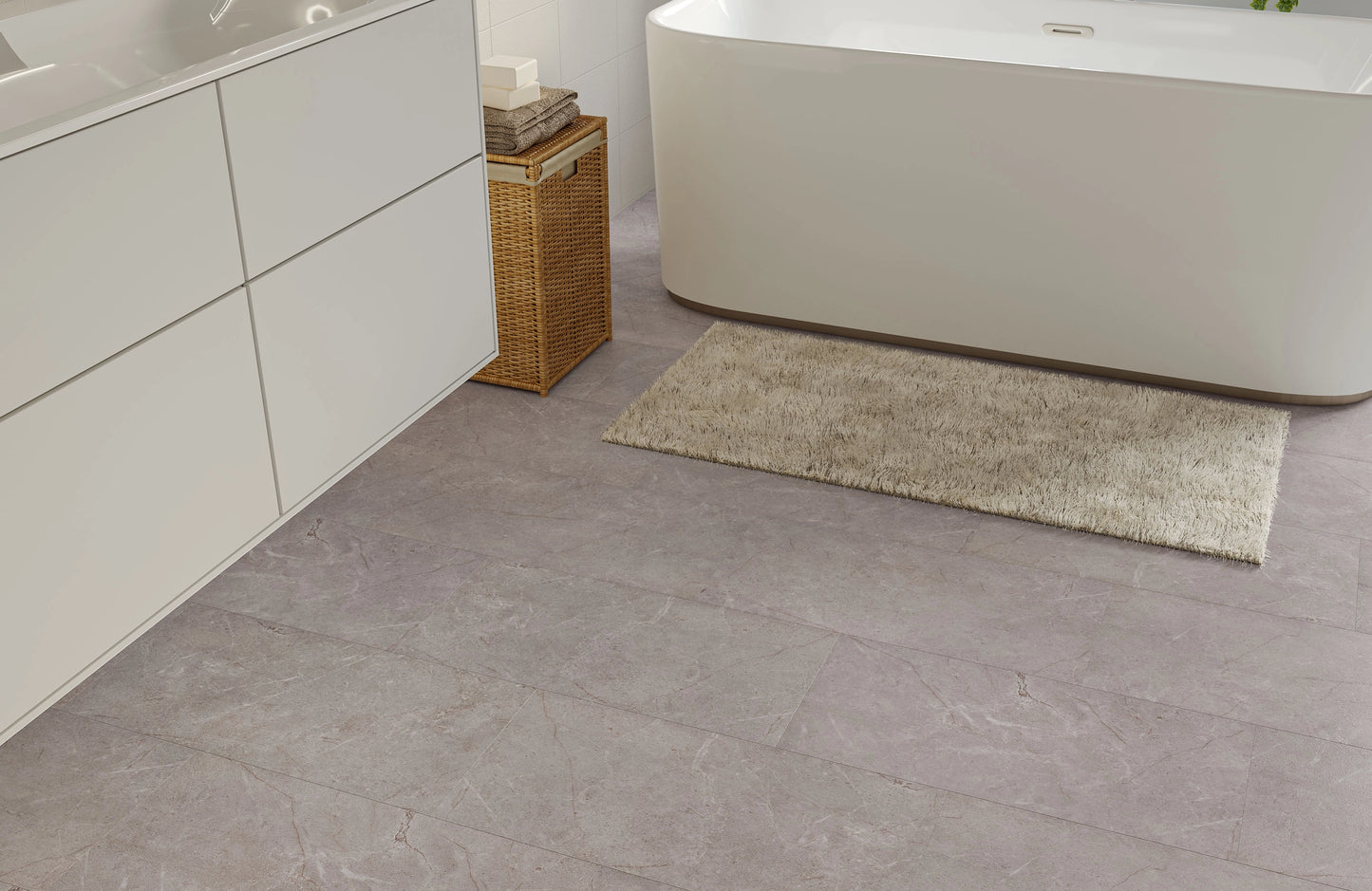 Waterproof LuxeTile Froststone Oak 2mm Glue Down LVT