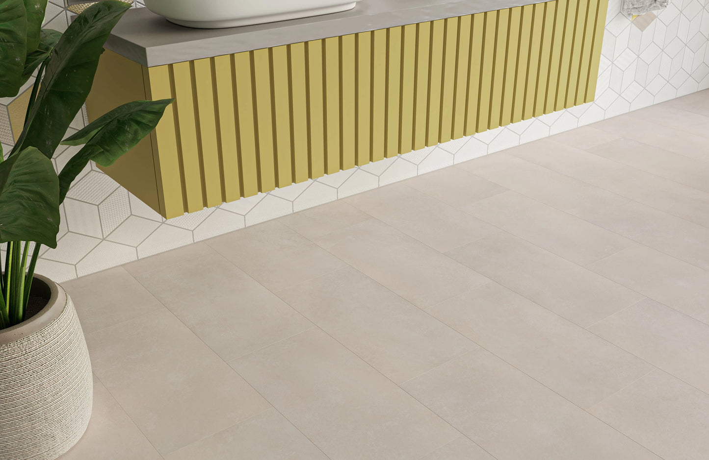 Waterproof LuxeTile GlacierStone Oak 2mm Glue Down LVT