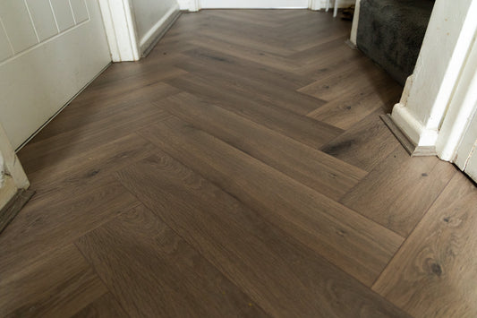 Forenzo Charcoal Trufflewood Herringbone Laminate Flooring
