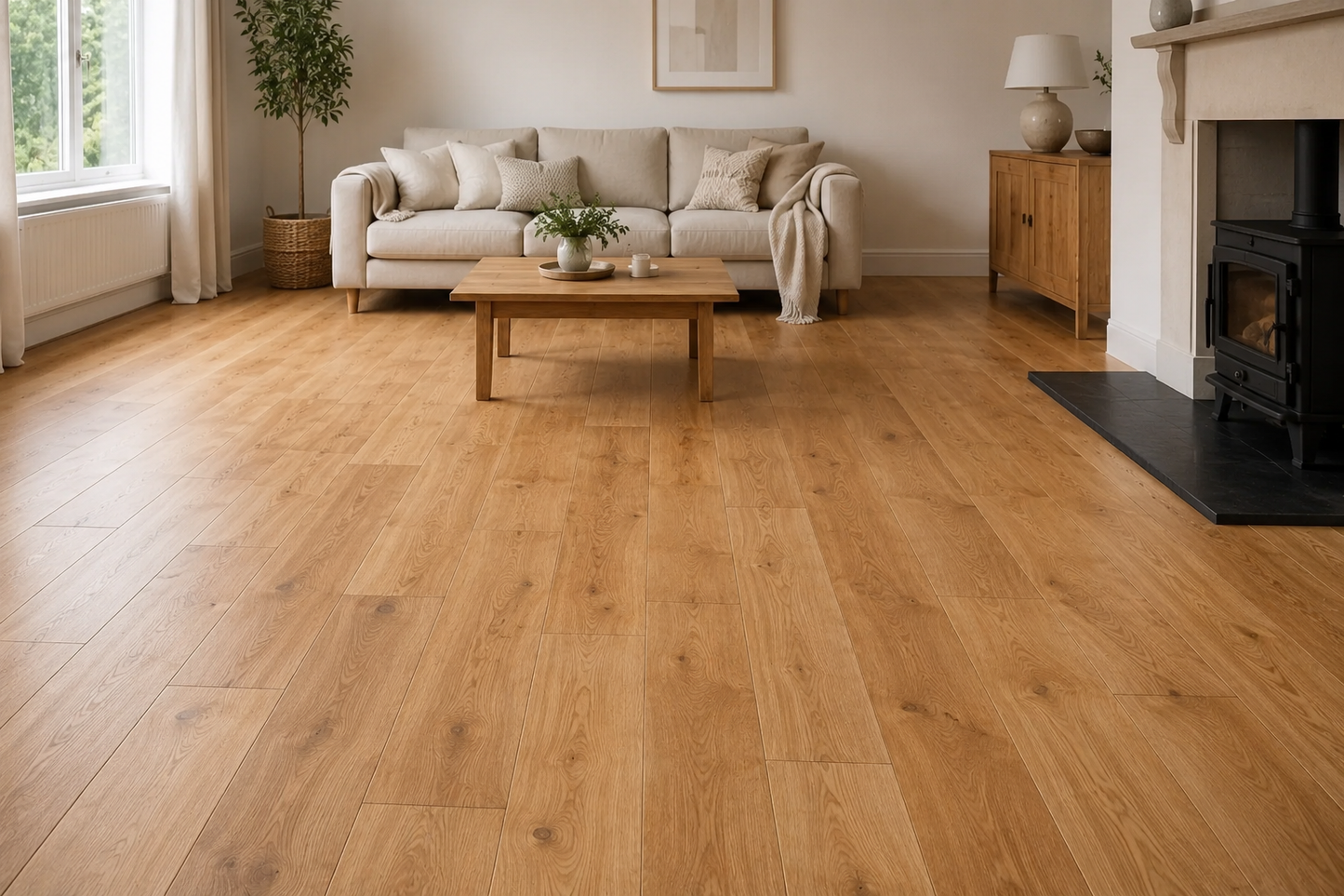 Ballycastle Natural Oak 14mm Brushed & Oiled Engineered Wood Flooring