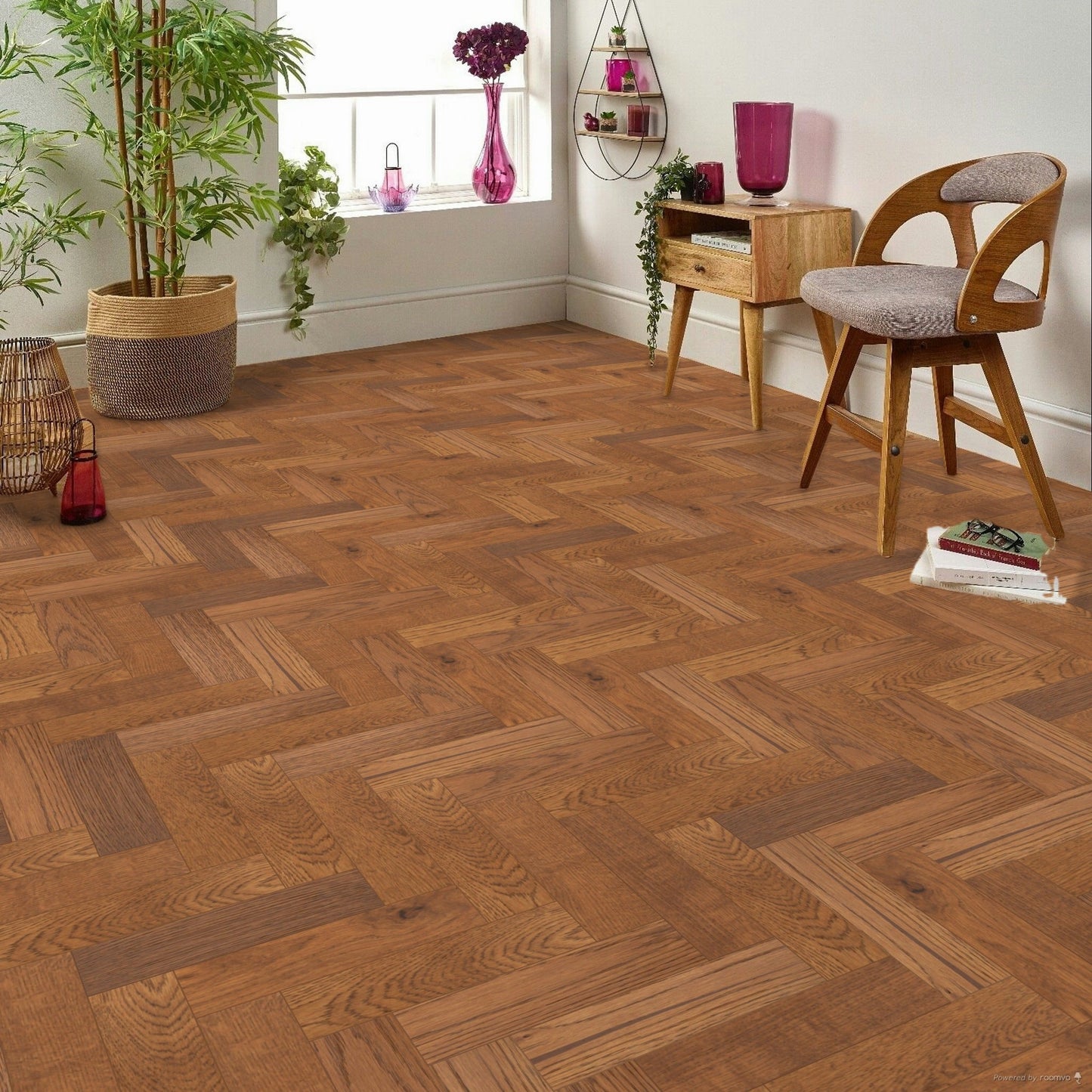Verona Amberwood Herringbone Oak Engineered Wood Flooring