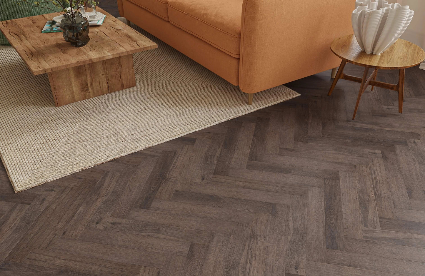 Alba Whisper Oak Herringbone 2mm Waterproof Glue Down LVT