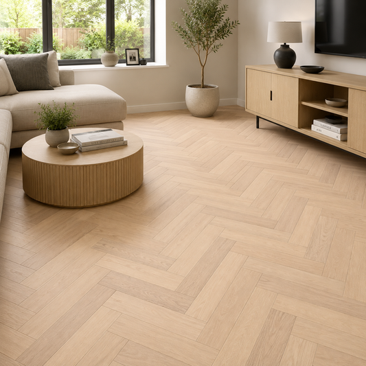 PrimeLine Norwyn Oak 20mm Herringbone Brushed & Oiled Engineered Wood Flooring