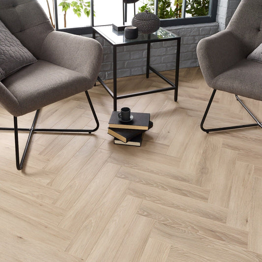 Starward Iceberg 12mm Herringbone Laminate Flooring
