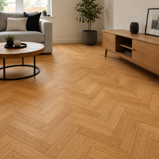 PrimeLine Roston Oak 20mm Herringbone Brushed & Oiled Engineered Wood Flooring